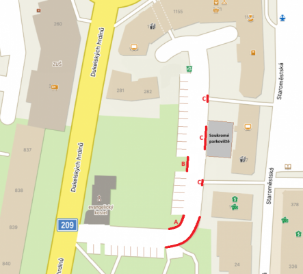 Označení tzv. "NO GO" zón pro parkování