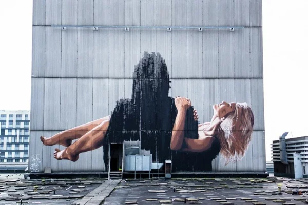 Graffiti legální zeď pro tvorbu street art veřejnosti